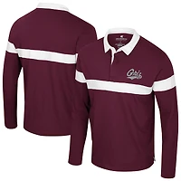 Polo à manches longues marron Colosseum pour homme, motif Montana Grizzlies Too Cool For School