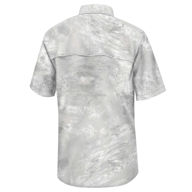 Colosseum White Montana Grizzlies Realtree Aspect Charter Chemise de pêche à boutons complets pour homme