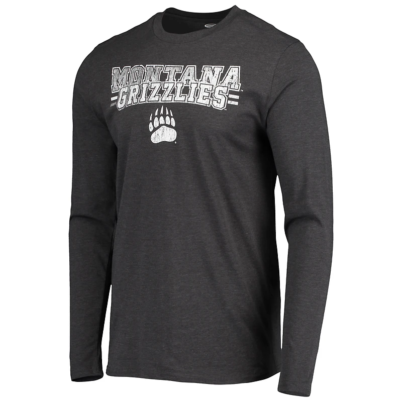 Ensemble de nuit pour homme Concepts Sport bordeaux/anthracite chiné Montana Grizzlies Meter, haut à manches longues et pantalon