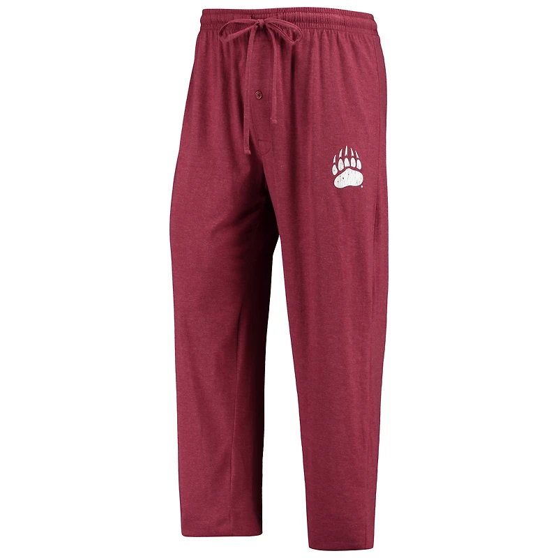 Ensemble de nuit pour homme Concepts Sport bordeaux/anthracite chiné Montana Grizzlies Meter, haut à manches longues et pantalon