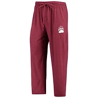 Ensemble de nuit pour homme Concepts Sport bordeaux/anthracite chiné Montana Grizzlies Meter, haut à manches longues et pantalon