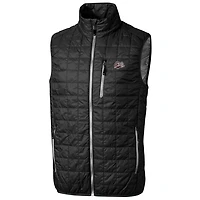 Gilet Rainier entièrement zippé pour homme, coloris noir, style universitaire, des Montana Grizzlies, de la collection Big & Tall, Cutter Buck