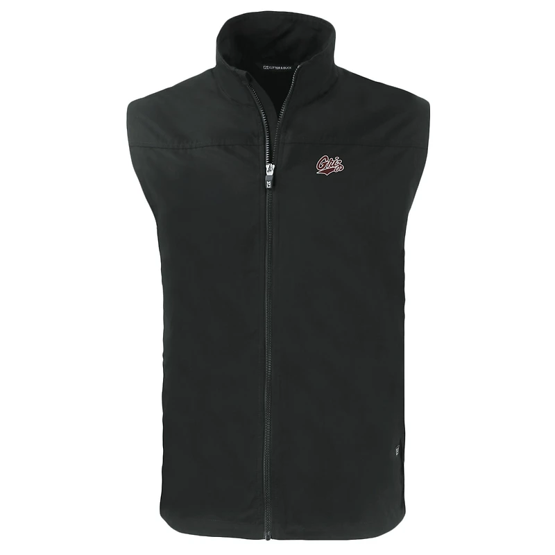 Men's Cutter & Buck  Black Montana Grizzlies Charter Eco Recycled Full-Zip Vest