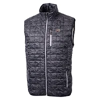 Gilet matelassé imprimé entièrement zippé et isolé PrimaLoft Eco pour homme, coupe-vent buck, coloris noir, des Montana Grizzlies Rainier