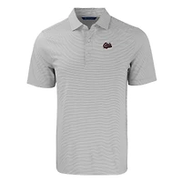 Men's Cutter & Buck  Gray/White Montana Grizzlies Forge Eco Double Stripe Stretch Recycled Polo