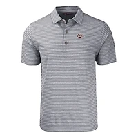 Men's Cutter & Buck  Heather Black Montana Grizzlies Big Tall Forge Eco Stripe Stretch Recycled Polo