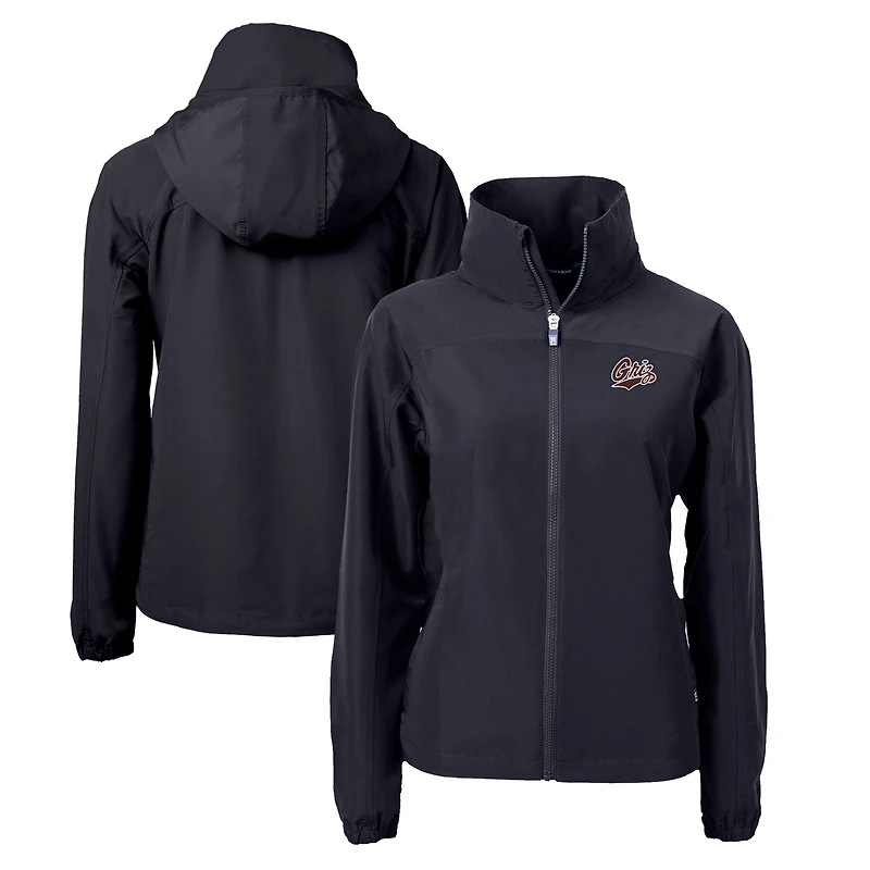 Women's Cutter & Buck Black Montana Grizzlies Charter Eco Recycled Full-Zip Jacket