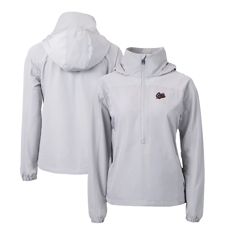 Women's Cutter & Buck  Gray Montana Grizzlies Charter Eco Recycled Half-Zip Anorak Jacket