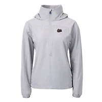 Women's Cutter & Buck  Gray Montana Grizzlies Charter Eco Recycled Half-Zip Anorak Jacket