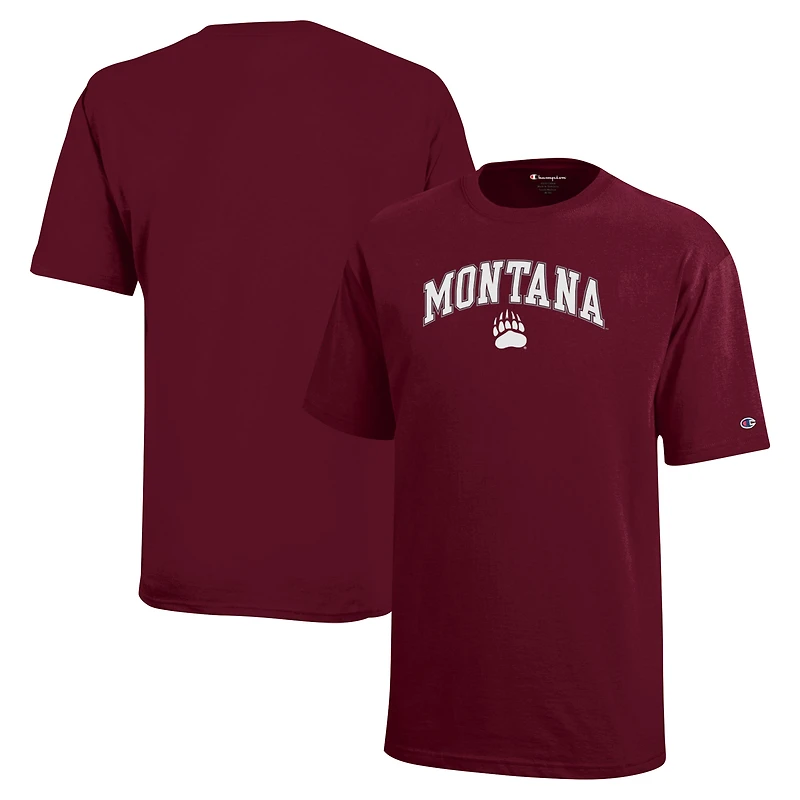 Youth Champion Maroon Montana Grizzlies Arch Over Logo T-Shirt