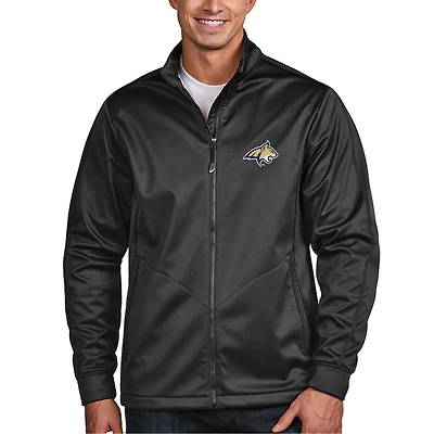 Veste de golf zippée pour homme Antigua Charcoal Montana State Bobcats