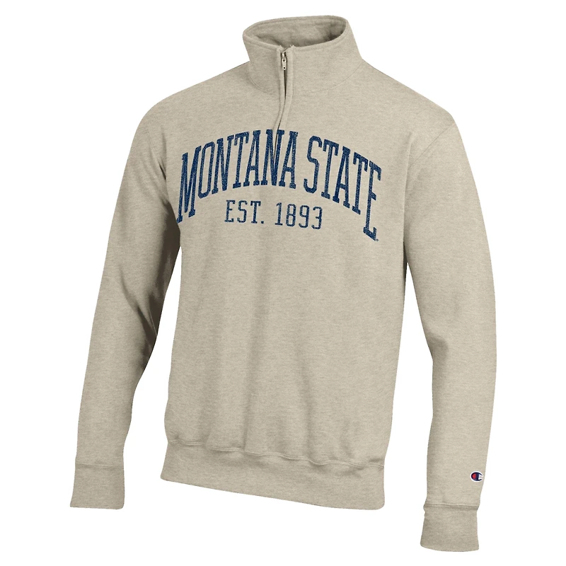 Men's Champion  Cream Montana State Bobcats Established Date Quarter-Zip Pullover