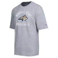 T-shirt d'équipe vieilli Heather Gray Montana State Bobcats, champion masculin