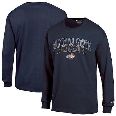 T-shirt à manches longues Champion Navy Montana State Bobcats pour hommes