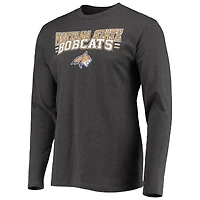 Ensemble pyjama Concepts Sport pour homme, bleu marine/gris anthracite chiné, Montana State Bobcats, manches longues, haut et pantalon.