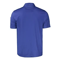 Polo extensible recyclé à imprimé géométrique ton sur Pike Eco pour homme, bleu, des Bobcats de l'État du Montana, Cutter & Buck