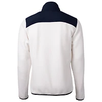 Men's Cutter & Buck White/Navy Montana State Bobcats Big Tall Cascade Eco Sherpa Fleece Full-Zip Jacket