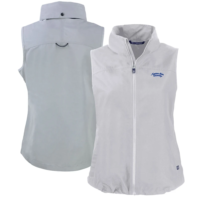 Gilet zippé écologique recyclé pour femme Cutter & Buck Grey Montana State Bobcats Vault Charter