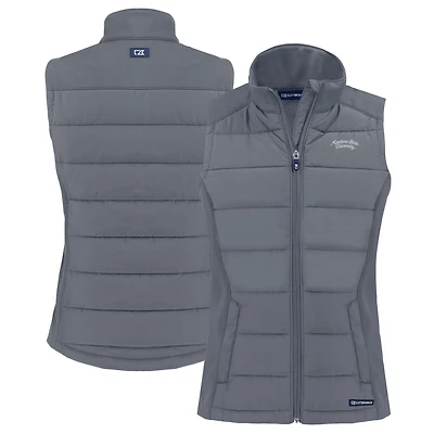 Gilet hybride en softshell recyclé entièrement zippé pour femme, gris, Cutter & Buck, Montana State Bobcats, Vault Evoke