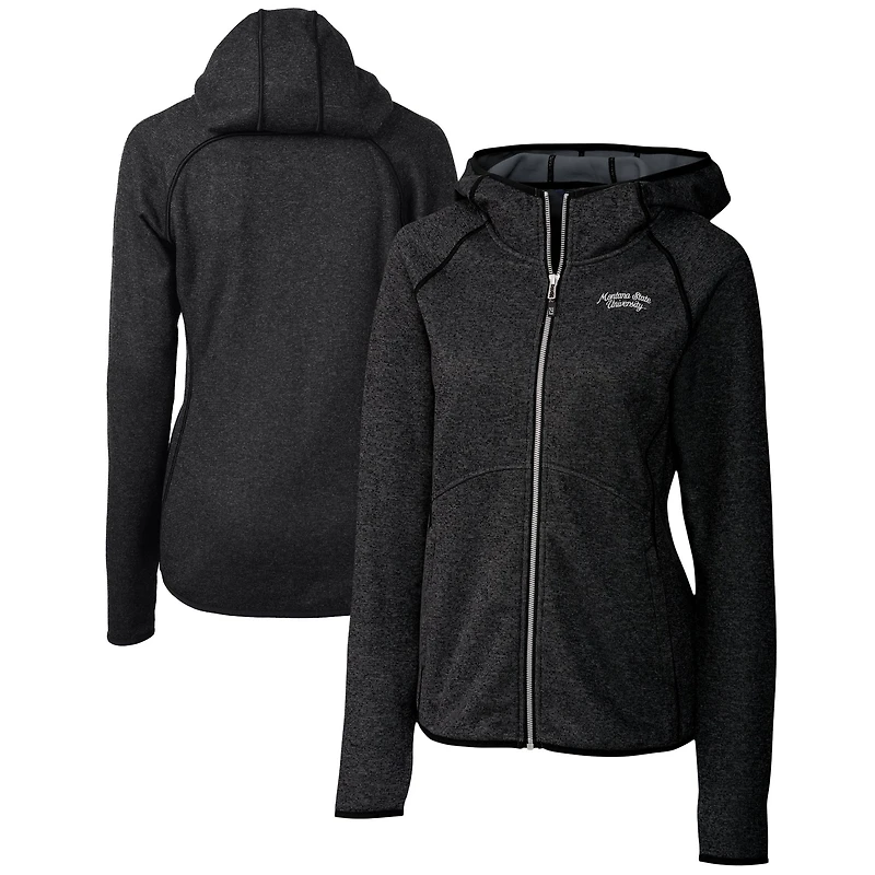 Women's Cutter & Buck Heather Charcoal Montana State Bobcats Vault Mainsail Full-Zip Hooded Jacket