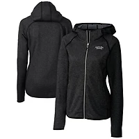 Women's Cutter & Buck  Heather Charcoal Montana State Bobcats Vault Mainsail Full-Zip Hooded Jacket