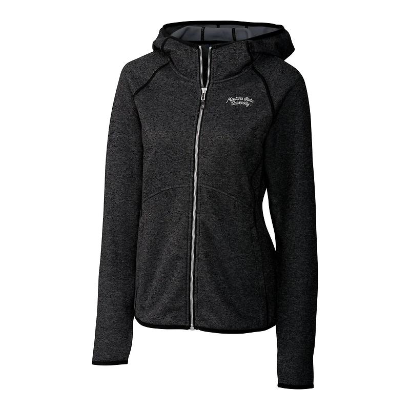 Veste à capuche zippée pour femme Cutter & Buck Heather Anthracite Montana State Bobcats Vault Mainsail