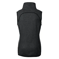 Gilet asymétrique en tricot à fermeture éclair intégrale pour femme Cutter & Buck Heather Charcoal Montana State Bobcats Vault Mainsail