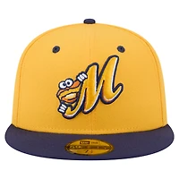 Casquette ajustée Montgomery Biscuits Authentic Collection 59FIFTY pour homme de New Era, couleur or/bleu marine