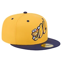 Men's New Era  Gold/Navy Montgomery Biscuits Authentic Collection 59FIFTY Fitted Hat