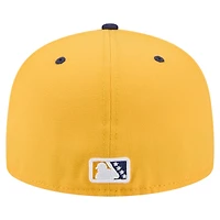 Men's New Era  Gold/Navy Montgomery Biscuits Authentic Collection 59FIFTY Fitted Hat