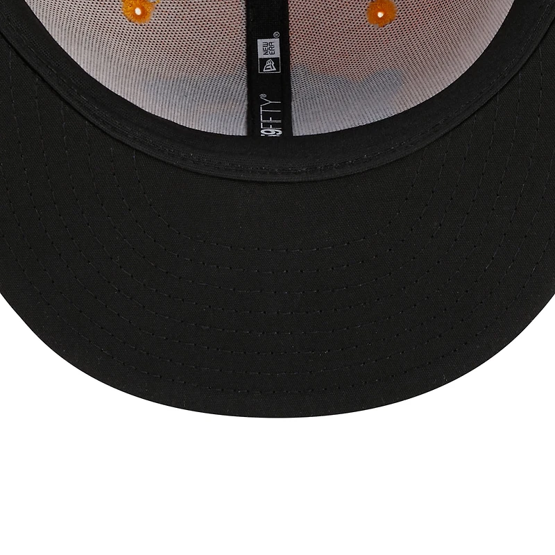 Casquette ajustée 59FIFTY Montgomery Biscuits Marvel x Minor League New Era pour homme, or/bleu marine