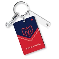 Porte-clés rectangulaire en cuir personnalisé des Alouettes de Montréal