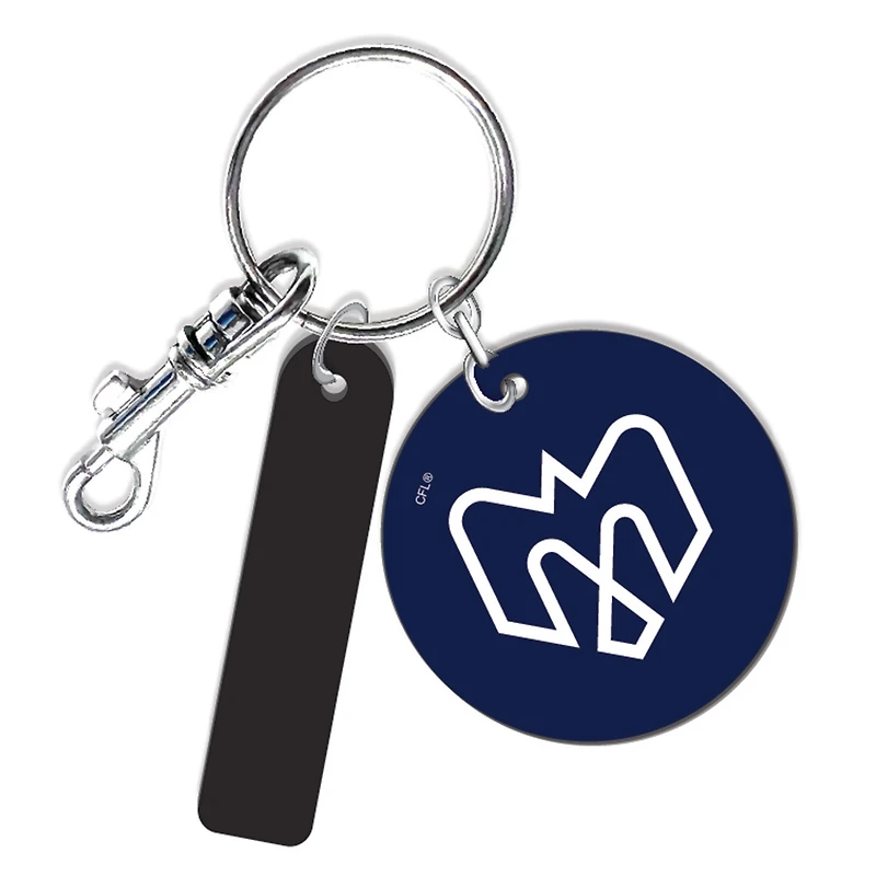 Montreal Alouettes Personalized Leather Round Keychain