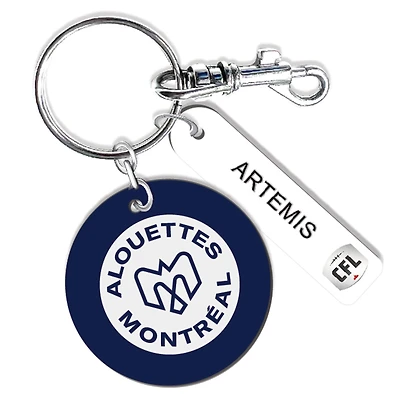  Montreal Alouettes Personalized Leather Round Keychain