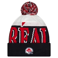 Bonnet en tricot à revers et pompon Turf Traditions des Alouettes de Montréal bleu New Era pour homme