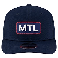 Casquette extensible à bouton-pression New Era bleu foncé pour homme, Alouettes de Montréal, Sideline 9SEVENTY
