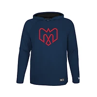 Sweat à capuche raglan New Era bleu marine des Alouettes de Montréal 2026 Sideline Metam pour homme