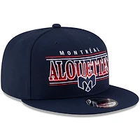 Casquette Snapback 9FIFTY Sideline des Alouettes de Montréal New Era bleu marine pour homme