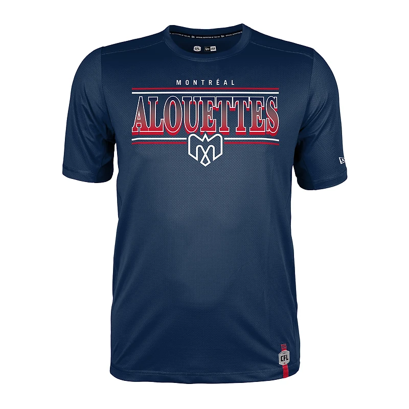 T-shirt de performance pour homme New Era bleu marine des Alouettes Montréal