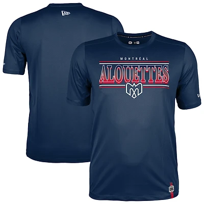 T-shirt de performance pour homme New Era bleu marine des Alouettes Montréal