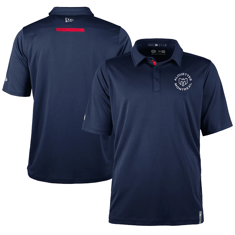 Men's New Era Navy Montreal Alouettes Sideline Roster Performance Polo