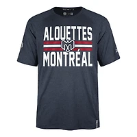T-shirt 5th & Ocean by New Era pour homme, bleu marine, Alouettes de Montréal, touche performance universitaire