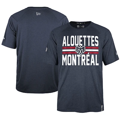 T-shirt 5th & Ocean by New Era pour homme, bleu marine, Alouettes de Montréal, touche performance universitaire