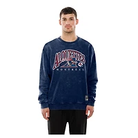 Men's New Era Navy Montreal Alouettes Turf Traditions Vintage Fleece Crewneck Sweatshirt