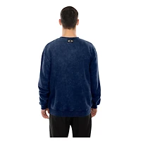 Men's New Era Navy Montreal Alouettes Turf Traditions Vintage Fleece Crewneck Sweatshirt