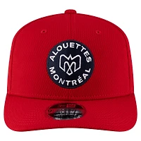 Casquette extensible à bouton-pression New Era rouge pour homme, Alouettes de Montréal, Sideline Alternate 9SEVENTY