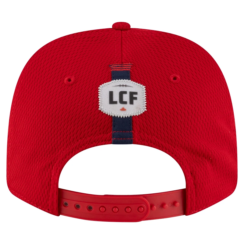 Casquette extensible à bouton-pression New Era rouge pour homme, Alouettes de Montréal, Sideline Alternate 9SEVENTY