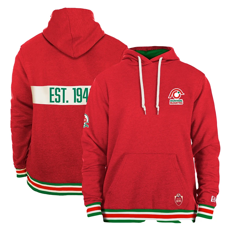 Chandail à capuchon Turf Traditions des Alouettes de Montréal New Era rouge pour hommes
