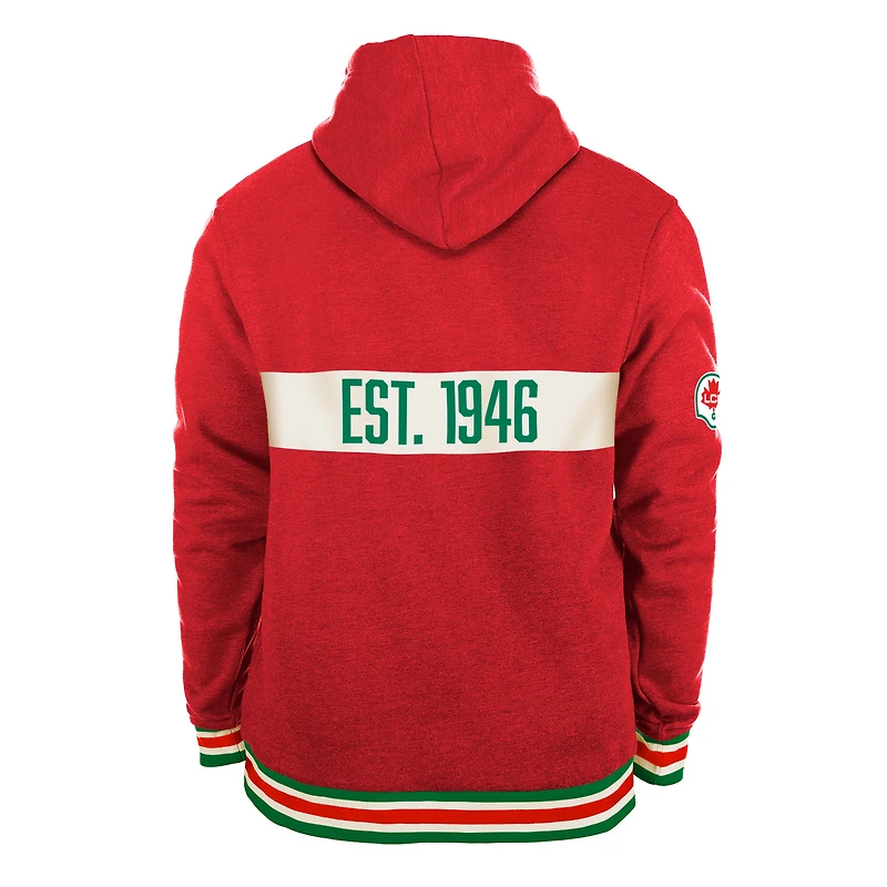 Men's New Era Red Montreal Alouettes Turf Traditions Pullover Hoodie