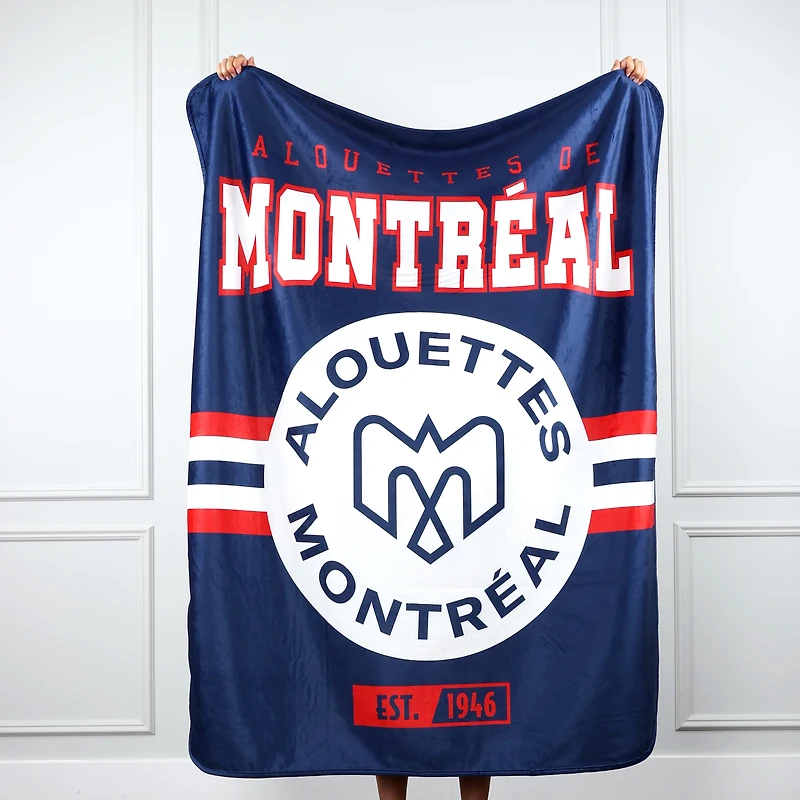 Couverture décorative des Alouettes de Montréal (50 po x 60 po) pour les amateurs de sport